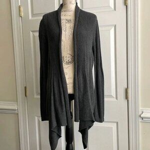L INC International Concepts Grey Waterfall Cardigan/Wrap